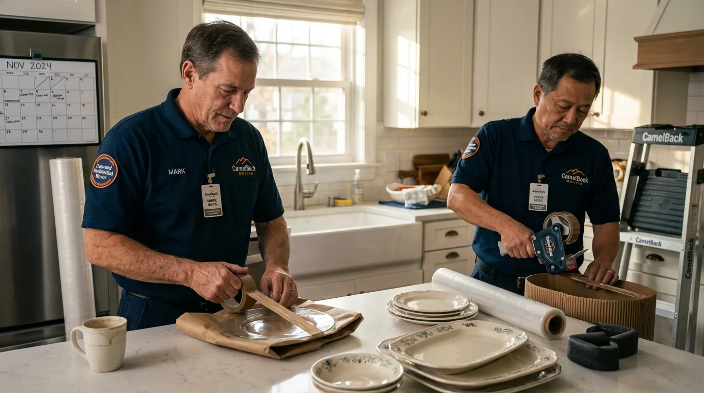 Professional crew packing kitchen dishware in Paulden, AZ